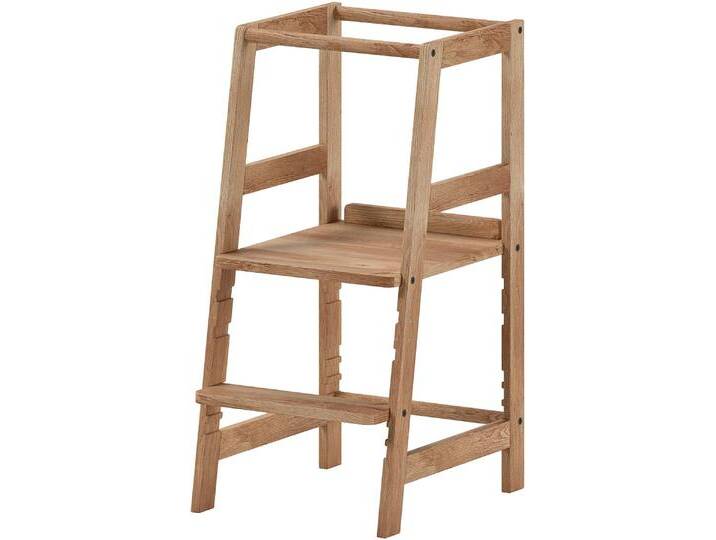 Kinderstuhl VIPACK Lernturm aus Massivholz, stabil und standfest gebaut , eiche natur, eiche natur, B:41cm H:85cm T:48,3cm, Massivholz, Stühle, Tritt und Stehfläche 3-fach verstellbar, 3 verschiedene Farben von Vipack