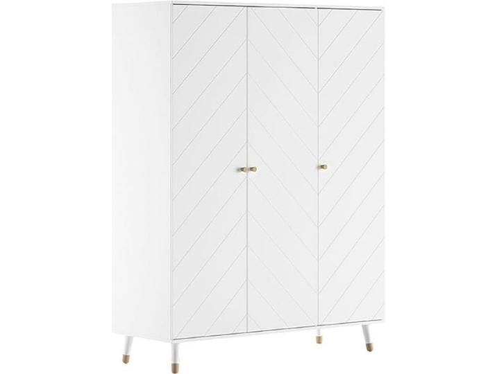 Kleiderschrank VIPACK, weiß, B:150cm H:200,3cm T:59cm, MDF, Schränke, mit 3 Drehtüren bietet viel Stauraum, Rillenprofil-Optik, Ausf. weiß von Vipack