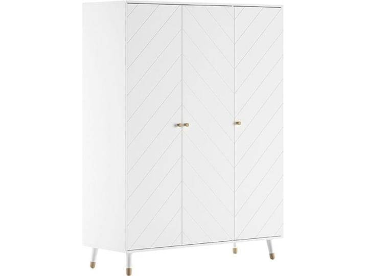 Kleiderschrank VIPACK, weiß, B:150cm H:200,3cm T:59cm, MDF, Schränke, mit 3 Drehtüren bietet viel Stauraum, Rillenprofil-Optik, Ausf. weiß von Vipack