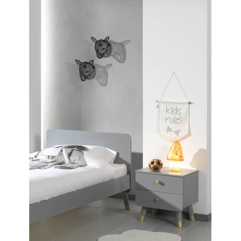 home24 Nachtkonsole 43 x 45 x 40cm Grau/Grau von home24