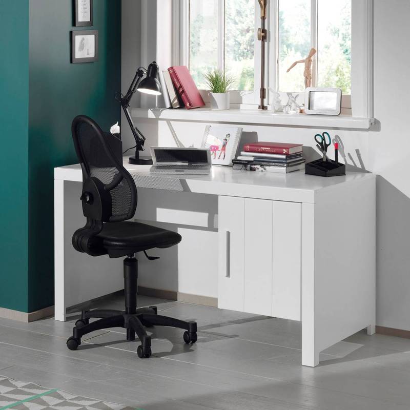 home24 Schreibtisch 137 x 755 x 72cm Weiß von home24