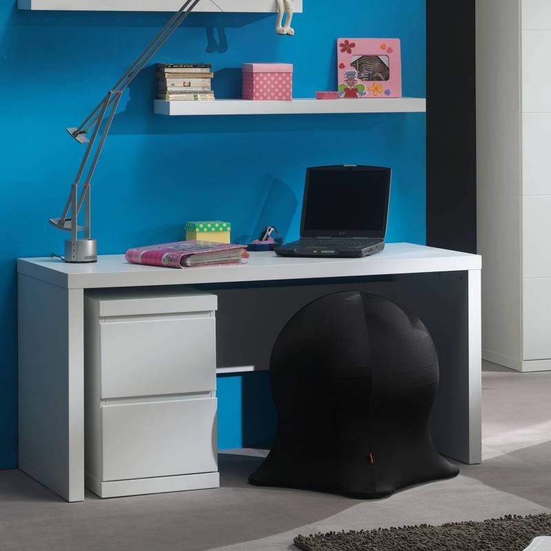home24 Schreibtisch 150 x 76 x 70cm Weiß von home24