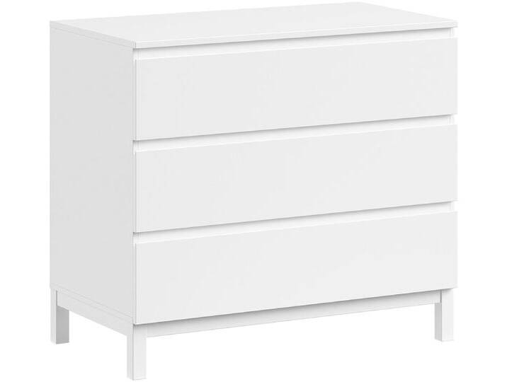Schubkastenkommode VIPACK in gradlinigem Design, glatten Fronten und pflegeleichter Oberfläche , weiß (weiß lackiert), B:98,5cm H:89,5cm T:57cm, Sideboards, inkl. 3 geräumigen Schubladen, Oberfläche weiß lackiert von Vipack