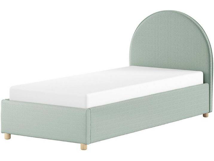 Vipack Boxbett Moon, mit Lattenrost und Stauraum, modernes Design (gerundetes Kopfteil und in 2 Breiten erhältlich), inkl. Massivholz Füßen in natur von Vipack