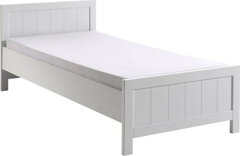 Vipack Einzelbett (Made in Europe), Einzelbett in Landaus Optik mit Liegefläche 90 x 200 cm, Weiß lackiert von Vipack
