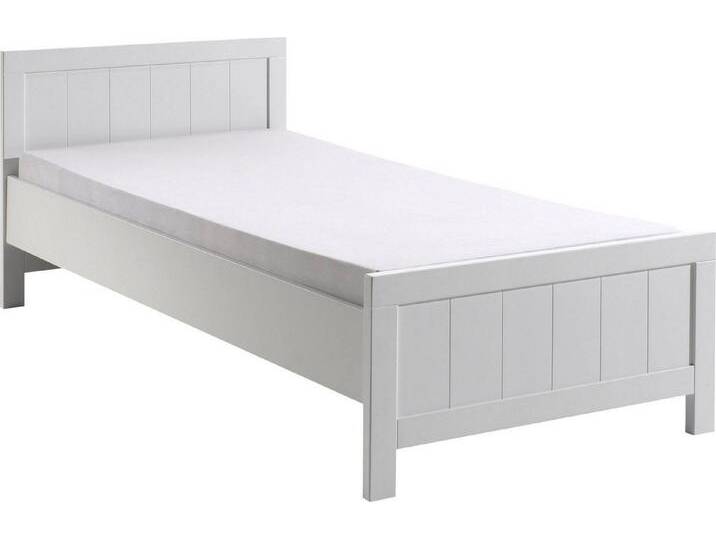 Vipack Einzelbett (Made in Europe), Einzelbett in Landaus Optik mit Liegefläche 90 x 200 cm, Weiß lackiert, weiß von Vipack