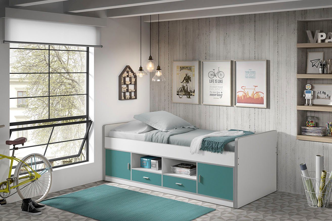 Vipack Einzelbett Bonny, mit Komfort Liegehöhe, Stauraum unter dem Bett, Liegefläche 90x200 cm von Vipack