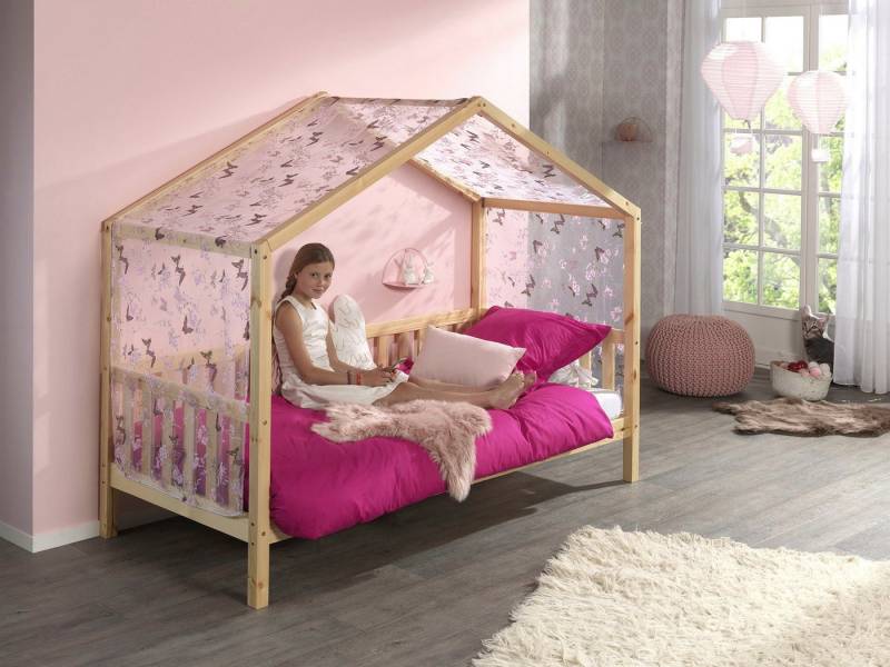 Vipack Hausbett Dallas, mit Dachaufbau, Kiefer massiv, stabil gebaut (B/H/T ca. 210x170x97cm, mit Sprossenumrandung), wahlweise mit oder ohne Bettschublade und Textilhimmel Vipack Hausbett Dallas, mit Dachaufbau, Kiefer massiv, stabil gebaut (B/H/T ca. 210x170x97cm, mit Sprossenumrandung), wahlweise mit oder ohne Bettschublade und Textilhimmel von Vipack