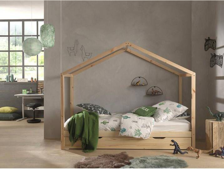 Vipack Hausbett Dallas (Made in Europe), Ausf. natur oder weiß, beige, Natur von Vipack