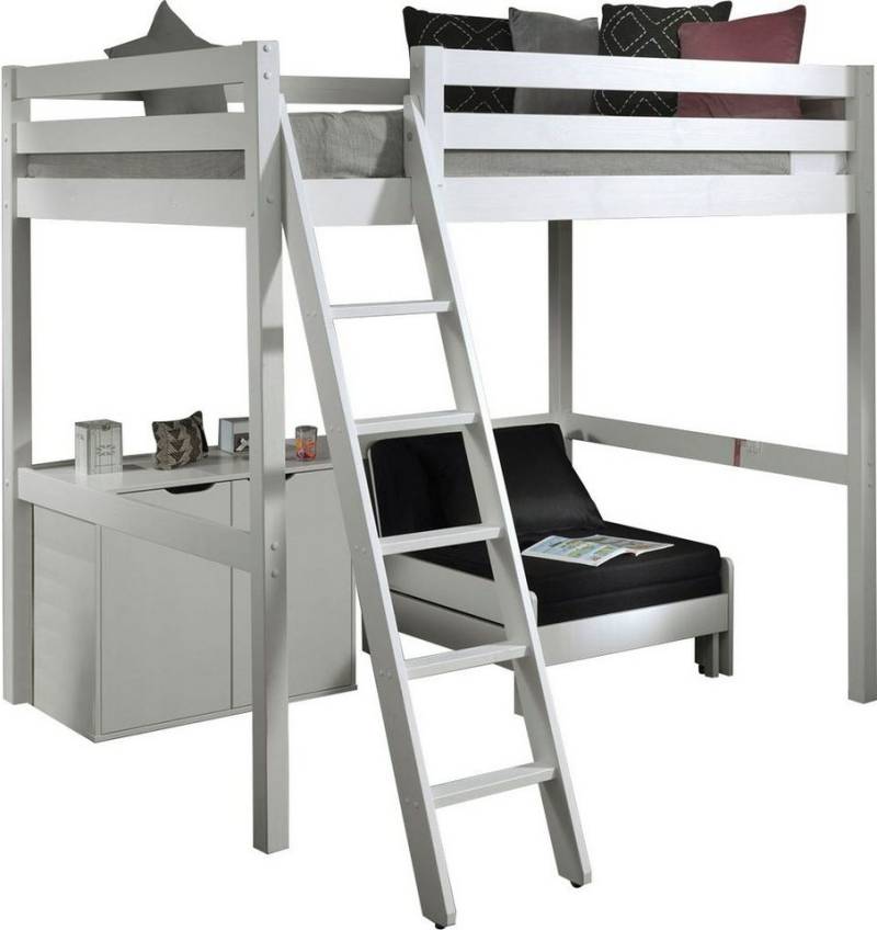 Vipack Hochbett (Made in Europe) Hochbett mit 140 x 200 cm Liegefläche, inkl. Kommode und Schlafsessel von Vipack