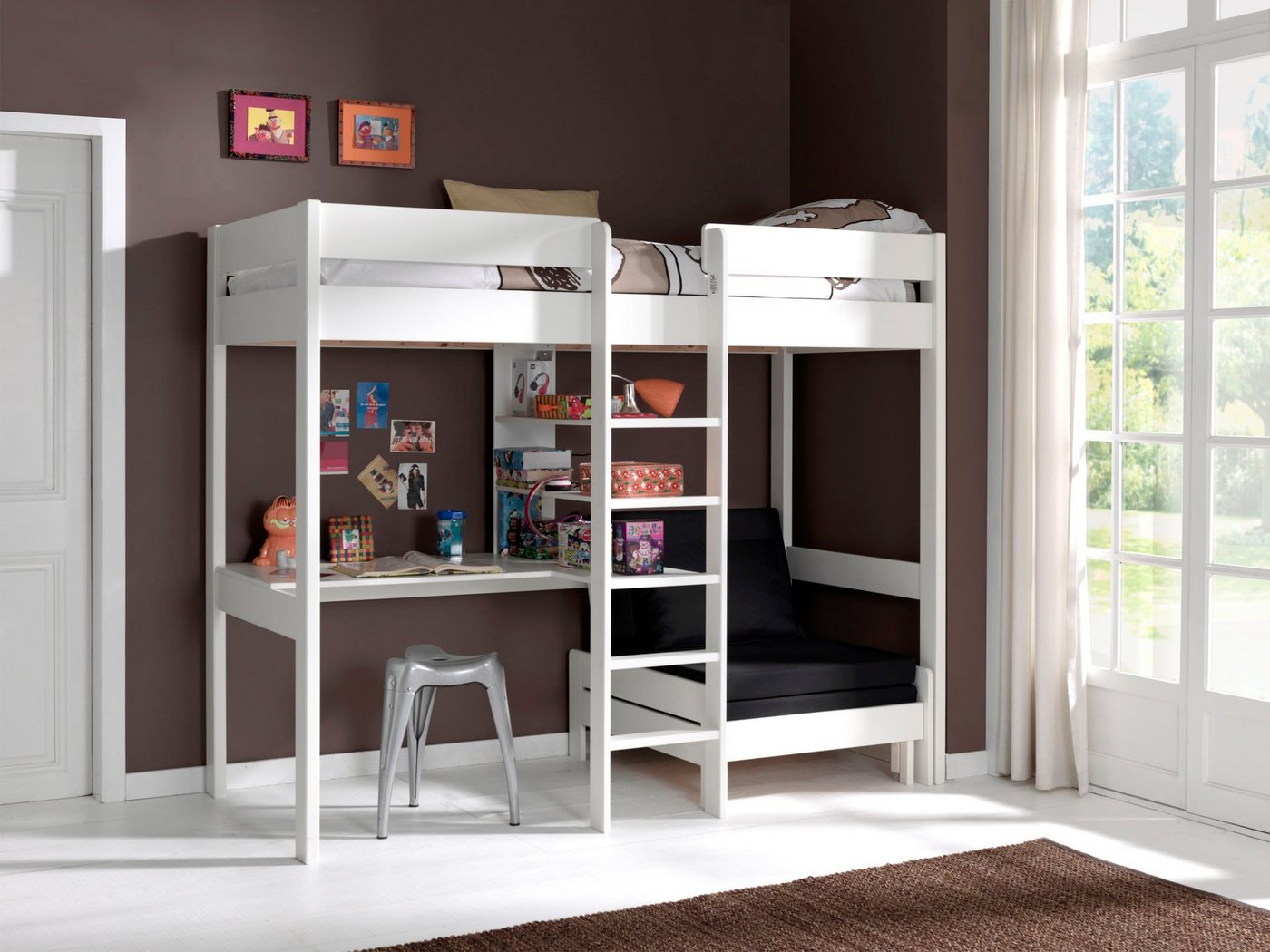 Vipack Hochbett Pino (Made in Europe) mit Sessel, Schreibplatte und Regal Vipack Hochbett Pino (Made in Europe) mit Sessel, Schreibplatte und Regal von Vipack