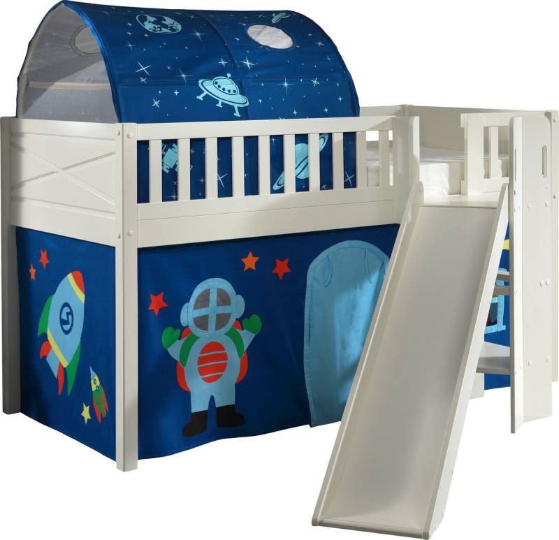 Vipack Hochbett Scott (Made in Europe) m. Rutsch-/Leiterturm, LF 90x200 cm, Vorhang, Tunnel, 4 Designs von Vipack