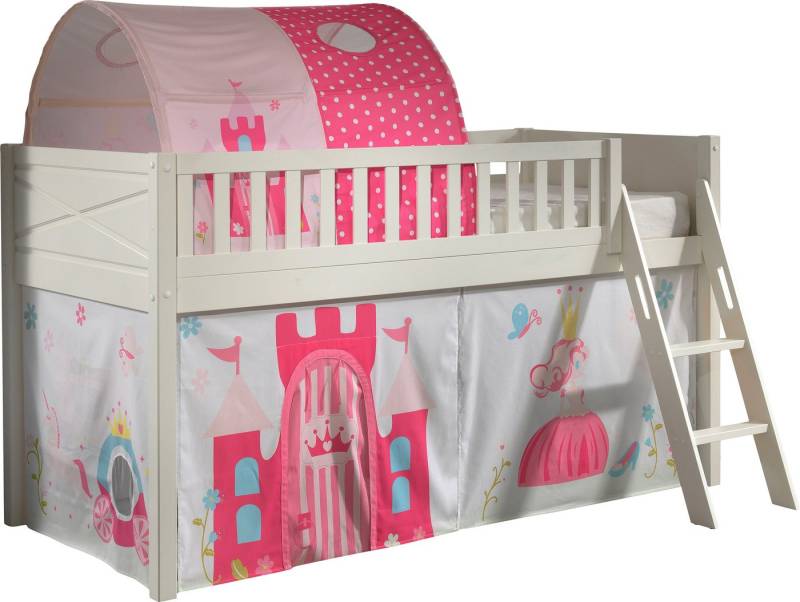 Vipack Hochbett Scott (Made in Europe) mit schräger Leiter, LF 90x200 cm, Vorhang, Tunnel, 4 Designs von Vipack