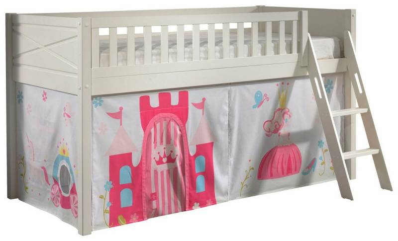Vipack Hochbett Scott (Made in Europe) mit schräger Leiter, LF 90x200 cm, Vorhang, Tunnel, 4 Designs von Vipack
