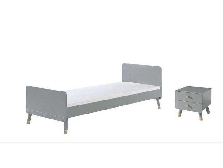 Vipack Jugendzimmer-Set aus Massiv Kiefer und MDF in Timeless Grau mit 2 Schubladen., grau von Vipack