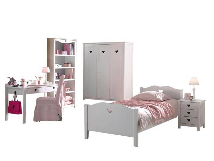 Vipack Jugendzimmer-Set aus Massiv Kiefer und MDF in Weiß., weiß von Vipack