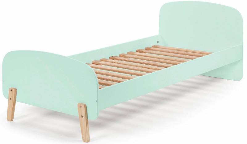 Vipack Kinderbett Kiddy, inkl. Rolllattenrost, Liegefläche 90/200 cm (B/H/T ca. 205x72x94cm, gerundetes Kopf-/Fußteil, verschiedene Farben), gradliniges Design in Retro-Optik, hochwertiges MDF lackiert von Vipack