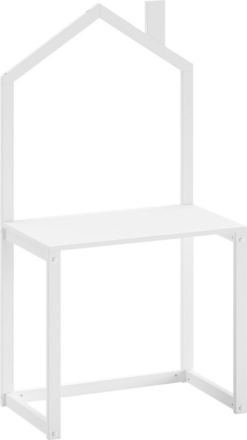 Vipack Kinderschreibtisch Dallas, Ausführung Kiefer massiv, stabil gebaut (B/H/T ca. 100x150,6x50cm, seitlich und nach hinten offen), mit Haus-Optik, große Arbeitsfläche, ideal für kleine Räume, 2 Farben von Vipack