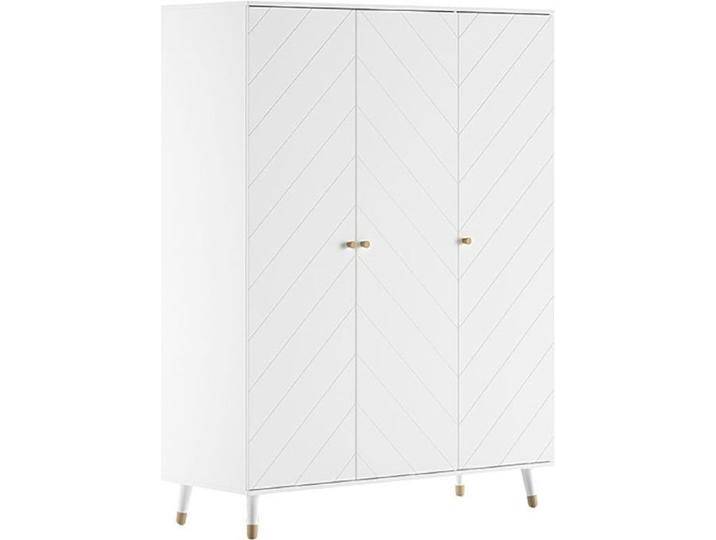 Vipack Kleiderschrank (Made in Europe) mit 3 Drehtüren bietet viel Stauraum, Rillenprofil-Optik, Ausf. weiß, weiß von Vipack