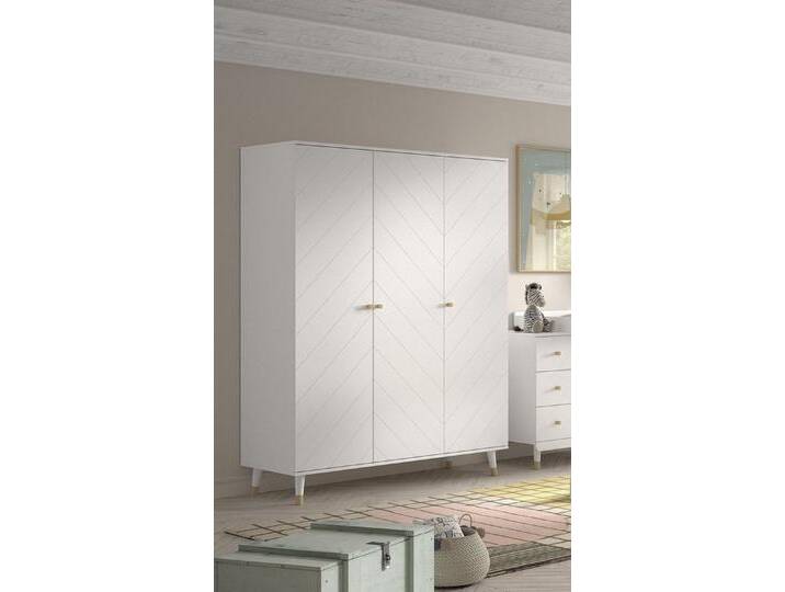 Vipack Kleiderschrank BILLY in Satin Weiß, MDF - 150x200,3x59cm (BxHxT) von Vipack