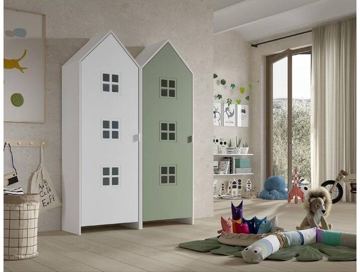 Vipack Kleiderschrank in Korpus Weiß / Front Weiß u. Grün, MDF, grün Vipack Kleiderschrank in Korpus Weiß / Front Weiß u. Grün, MDF, grün von Vipack