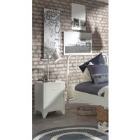 Vipack Nachtkonsole "Bronxx, mit 1 Tür mit Magnetverschluss, dahinter 2 geräumige Fächer", (B/H/T ca. 40x60x40cm, moderner Industrial-Style, verschiedene Farben) von vipack
