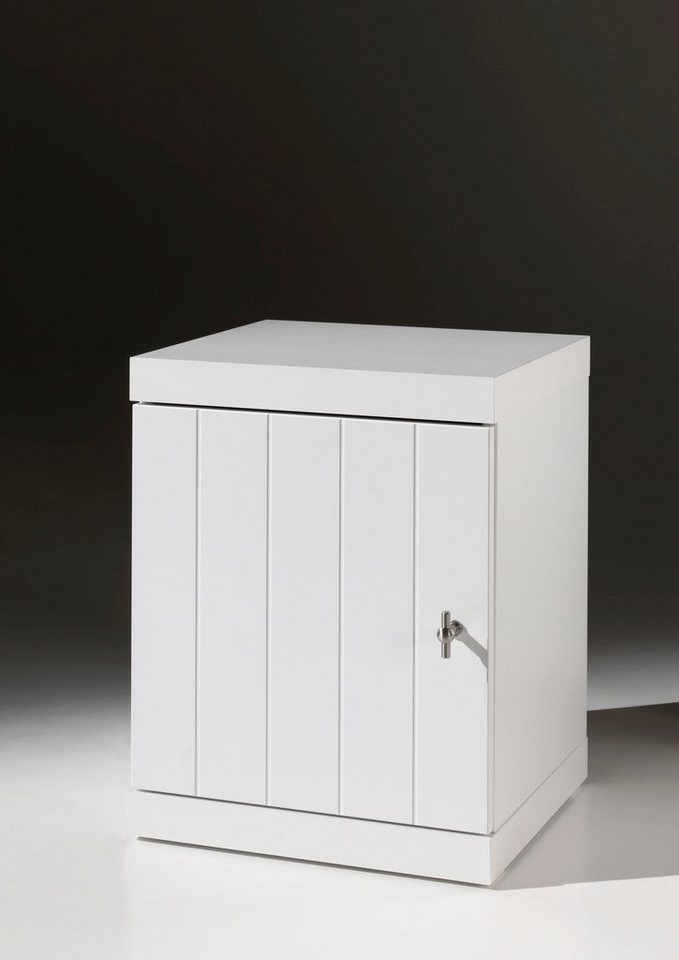 Vipack Nachtschrank (Made in Europe) Nachtkonsole rechts oder links anstellbar, mit 1 Drehtür, Ausf. Weiß von Vipack