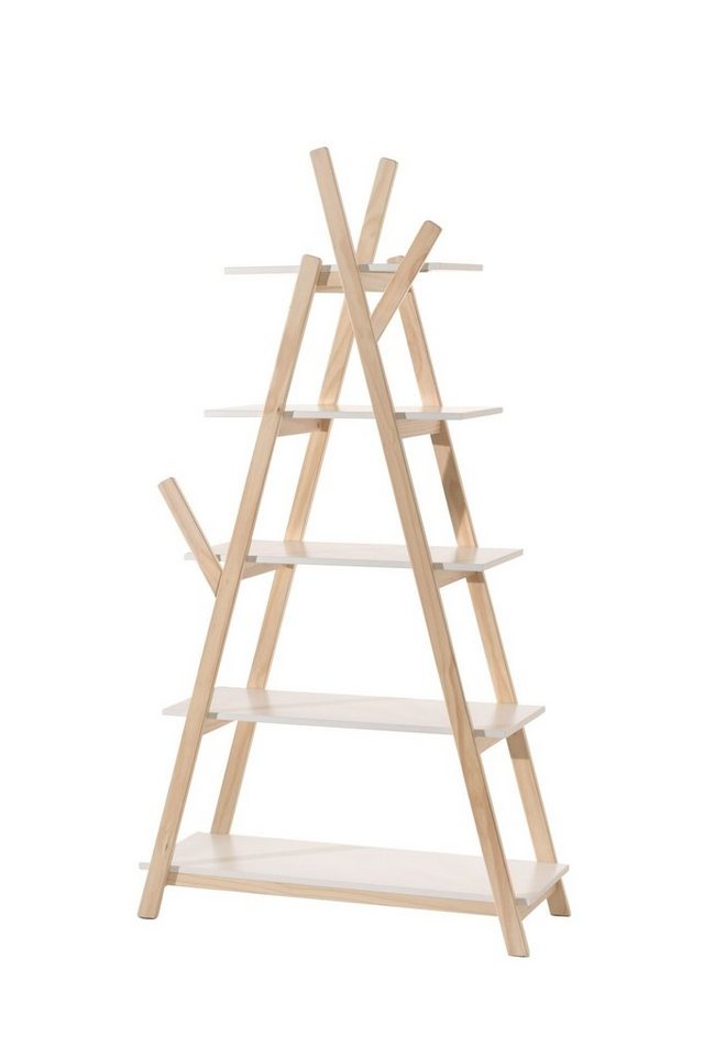 Vipack Regal aus Massiv Kiefer und MDF in Weiß. Abmessungen (BxHxT) 90x169x34 cm von Vipack