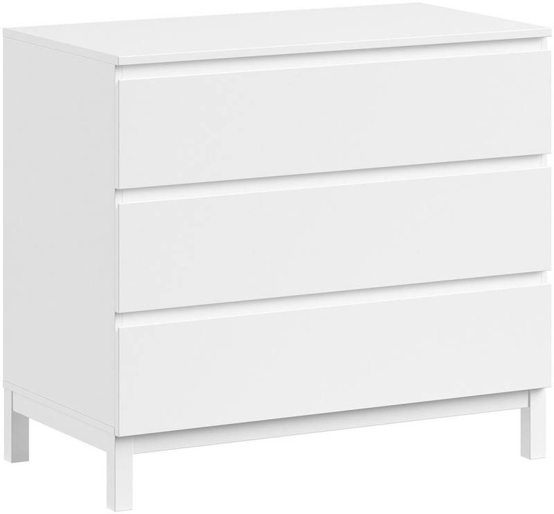 Vipack Schubkastenkommode in gradlinigem Design, glatten Fronten und pflegeleichter Oberfläche, inkl. 3 geräumigen Schubladen, Oberfläche weiß lackiert von Vipack