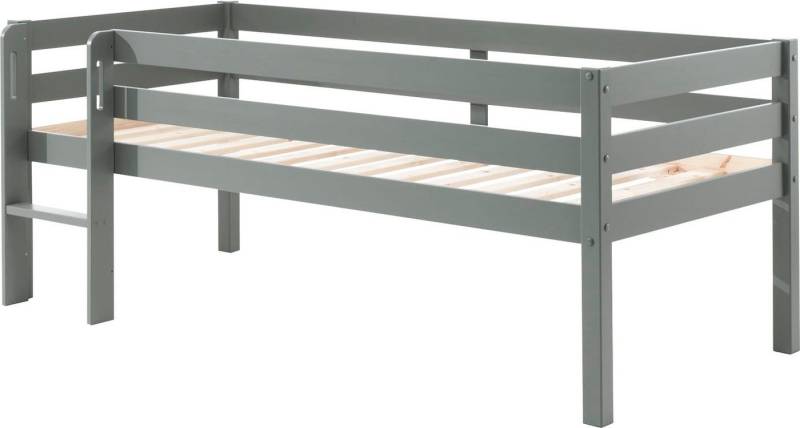 Vipack Spielbett Pino, Kiefer massiv, Liegefläche 90/200, Made in Europe (inkl. Leiter, Absturzschutz, 2 Farben zur Auswahl), inkl. Rolllattenrost, wahlweise mit oder ohne Rutsche von Vipack