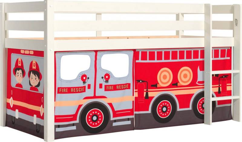 Vipack Spielbett Pino, Kiefer massiv, mit Rolllattenrost u. Textil-Set, Made in Europe (B/H/T ca. 210x114x106cm, mit Leiter und Absturzschutz), verschiedene Textil Dessins, 3 Gestellfarben zur Wahl Vipack Spielbett Pino, Kiefer massiv, mit Rolllattenrost u. Textil-Set, Made in Europe (B/H/T ca. 210x114x106cm, mit Leiter und Absturzschutz), verschiedene Textil Dessins, 3 Gestellfarben zur Wahl von Vipack