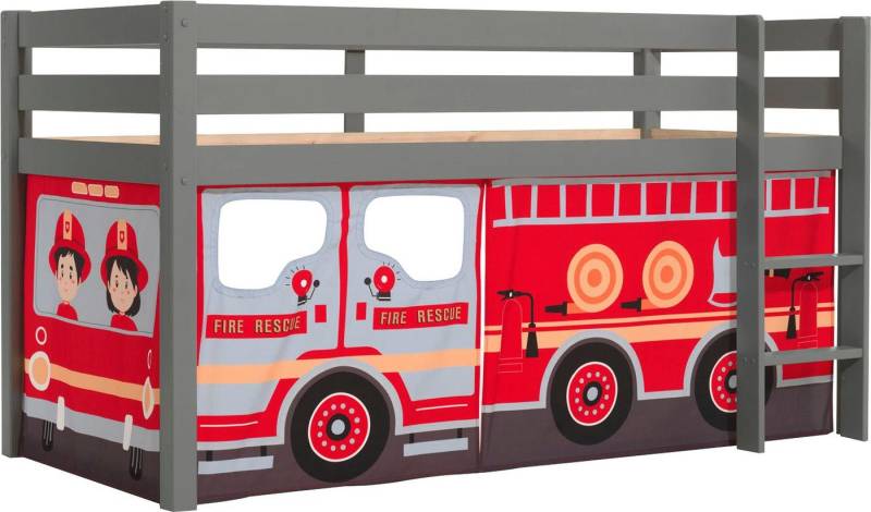 Vipack Spielbett Pino, Kiefer massiv, mit Rolllattenrost u. Textil-Set, Made in Europe (B/H/T ca. 210x114x106cm, mit Leiter und Absturzschutz), verschiedene Textil Dessins, 3 Gestellfarben zur Wahl Vipack Spielbett Pino, Kiefer massiv, mit Rolllattenrost u. Textil-Set, Made in Europe (B/H/T ca. 210x114x106cm, mit Leiter und Absturzschutz), verschiedene Textil Dessins, 3 Gestellfarben zur Wahl von Vipack