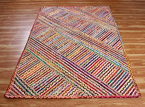 Vipanth Exports Teppich aus Jute mit Baumwolle, mehrfarbig, rechteckig, 210 x 270 cm von Vipanth Exports