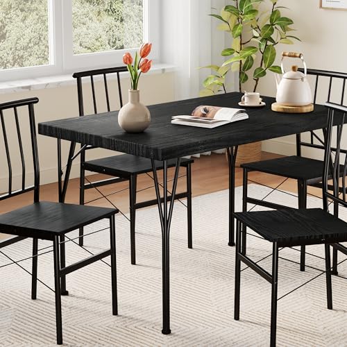 Vipbear Küchen-Esstisch-Set für 4 Personen, 5-teiliges Küchentisch-Set mit 4,1 cm dicker Tischplatte, Esszimmertisch-Set, Küchentisch-Set mit 4 Stühlen für kleinen Raum, Essecke, Wohnung von Vipbear