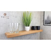 Rustikales Massivholz-Schweberegal Aus Eiche Wiederverwerteter Natürlicher Holzspeicher Und Wanddekoration Mit Unsichtbaren Halterungen von ViperysHandMade