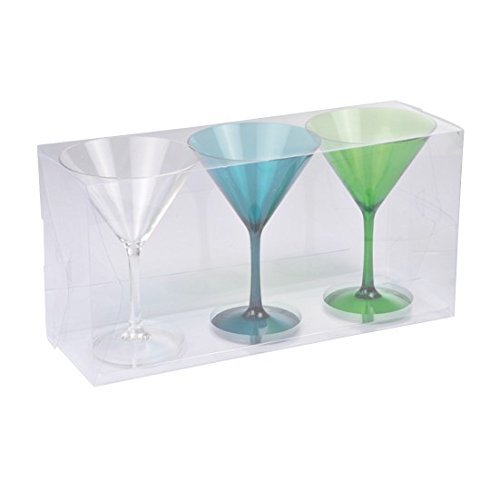 Viphome 3 Cocktailgläser, Acryl, Höhe 16 cm, Kunststoff, Sortiert von Viphome