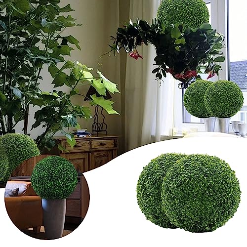 Vipomkowa 2 Stück Buchsbaumkugel grün - Ø 18 cm/23 cm/28 cm- künstliche Pflanze Buchsbaum Kugel, Garten Deko Kunstbaum Kunstpflanze UV-beständig, Indoor und Outdoor Kunststoff Fälschung Grünes Gras von Vipomkowa