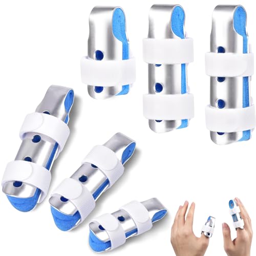 VireEyU 6 Stück Fingerschutz - 3 Verschiedene Größen, Verstellbare Fingerschienen Für Kleine Bis Große Finger, Ideal Bei Arthritis, Brüchen, Sehnenscheidenentzündung, Inklusive Schutzhülsen VireEyU 6 Stück Fingerschutz - 3 Verschiedene Größen, Verstellbare Fingerschienen Für Kleine Bis Große Finger, Ideal Bei Arthritis, Brüchen, Sehnenscheidenentzündung, Inklusive Schutzhülsen von VireEyU