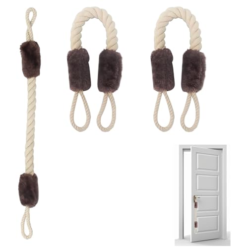 VireEyU Türkordel Klemmschutz, 3 Stück Set, 60 cm lang, Baumwoll-Türstopper für effektiven Fingerschutz von Kindern und Haustieren, sicher und weich, in braun. VireEyU Türkordel Klemmschutz, 3 Stück Set, 60 cm lang, Baumwoll-Türstopper für effektiven Fingerschutz von Kindern und Haustieren, sicher und weich, in braun. von VireEyU