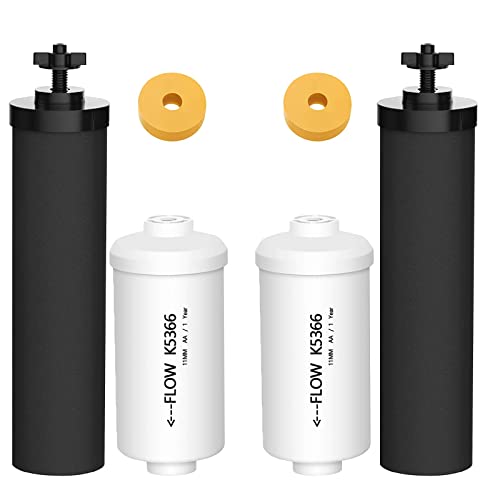 Schwerkraft-Wasserfilter Ersatz für Berkey Wasserfilter Ersatz für BB9-2® Schwarzfilter und PF-2® Fluoridfilter kompatibel mit Berkey Schwerkraftfiltersystem von Virego