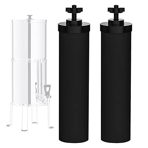 Virego NSF/ANSI 42 zertifizierte schwarze Reinigungselemente, 2 Stück, für BB9-2® Wasserfilter Ersatz, kompatibel mit Berkey Schwerkraft-Filtrationssystem, Ersatz für Berkey Black Filter von Virego