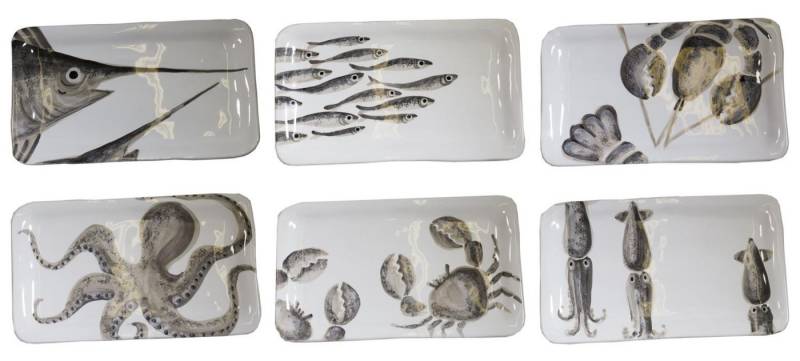 Virginia Casa Speiseteller Marina, Spülmaschinengeeignet, Weiß, Motiv: Unterwasser von Virginia Casa