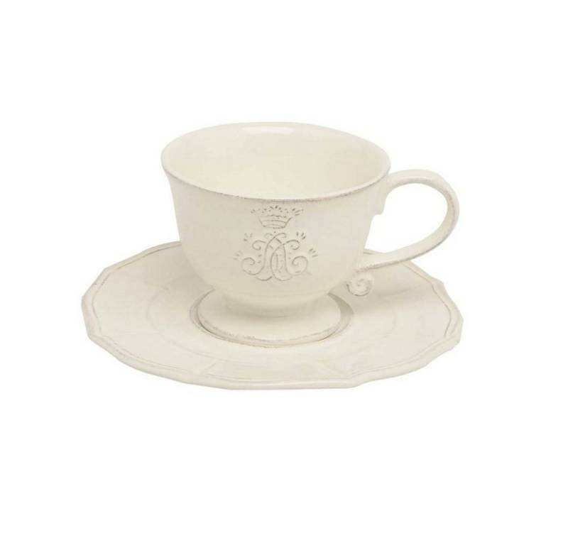 Virginia Casa Untertasse Corona, Spülmaschinengeeignet, Weiß, Motiv: Krone von Virginia Casa