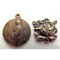 Bronze St. Philomena Medaille & Rose Herzstück Chaplet Set Vp1063/774 von VirgoPotensSupplies
