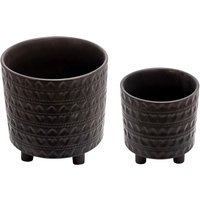 6/9" Matte Schwarze Herzen Keramik Fuß Überpflanzen - Sagebrook Home von ViridianStone