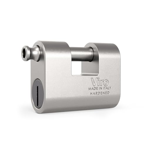 Viro | Euromonolith, Vorhängeschloss mit Stahlsockel, 87 mm, korrosionsbeständig, mit Anti-Pick-Zylinder und Anti-Bohrer von Viro