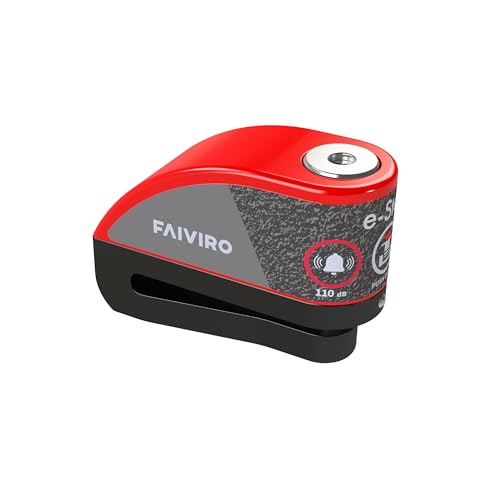 Viro E-Stop Motorradscheibenschloss mit Alarm, Stange 6 mm, Farbe Rot Schwarz, Motorradschloss Diebstahlsicherung für Roller und Motorrad Viro E-Stop Motorradscheibenschloss mit Alarm, Stange 6 mm, Farbe Rot Schwarz, Motorradschloss Diebstahlsicherung für Roller und Motorrad von Viro