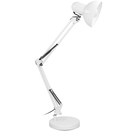 Virone Deon Schreibtischlampe E27 60W mit Anschlusskabel Steel Weiß von Virone