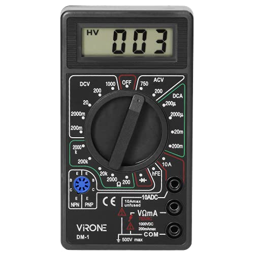 Virone DM-1 Multimeter Digital mit LCD-Anzeige Anzeige für schwache Batterie von Virone
