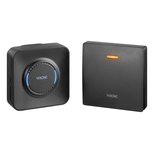 Virone Türklingel Funk Kinetic Batterielos - 39 Glockenschläge 100dB - Klingel Haustür Reichweite 200m IP44 von Virone